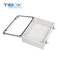 TIBOX上海户外防水透明塑料接线盒 不锈钢铰链搭扣密封盒 可开孔