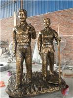 深圳玻璃钢仿铜农耕人物雕塑造型 园林人物雕塑摆件