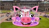 春季粉红猪猪出租-透明猪乐园租赁-粉色猪猪气模乐园出租
