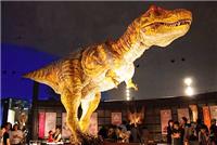 河南亚飞展览展示鹤壁万达广场仿真恐龙模型会叫安装完毕