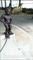 南京铜人物雕塑 铜小孩撒尿水景雕塑低价制作