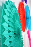 节日派对装饰厂家定做DIY纸花扇 镂空纸扇 婚房布置