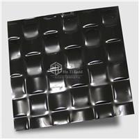 黑钛镜面编织不锈钢压花板 冲压花板厂家加工定制