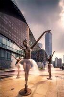 白银铜人物雕塑 芭蕾舞蹈喷水人物雕塑 广场艺术水景摆件