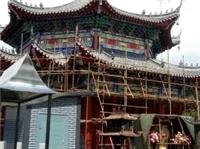 天津寺院建设；油漆彩绘长廊凉亭