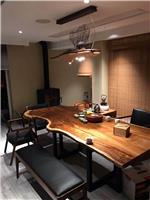 南美黑胡桃木大板 北美实木原木整块书桌茶 桌茶台家用办公会议餐桌