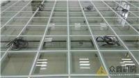 玻璃防静电架空地板厂家/众鑫机房透明玻璃架空钢地板批发