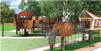 幼儿公园游乐设备木质塑料滑梯钻洞攀爬网架拓展儿童大型组合滑梯