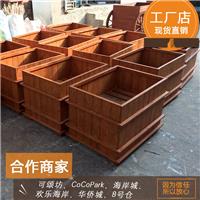 供应防腐木环保实木花箱组合式不易变形绿化工程花箱可定制