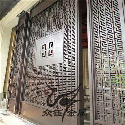 浙江餐厅拉丝钛金焊接不锈钢花格屏风生产厂家