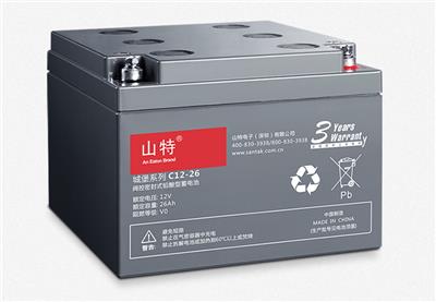 山特免维护铅酸蓄电池12V26AH 城堡系列C12-26AHUPS不间断电源蓄电池