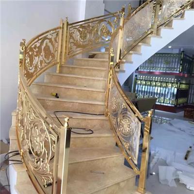 广西桂林别墅铝艺雕刻楼梯Ｋ金护栏生产厂家