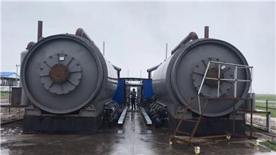 商丘四海日处理12吨废轮胎热裂解炼油机械