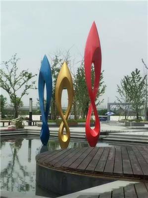 北京室外不锈钢烤漆八字型雕塑 艺术水景工厂地址