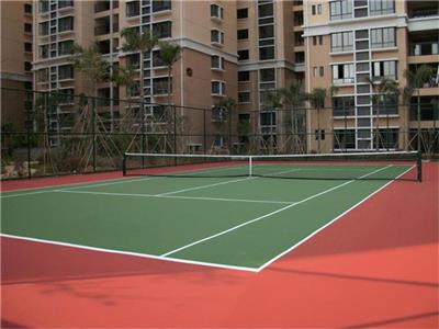 惠州市网球场施工公司 硅PU塑胶网球场地面施工围网建设