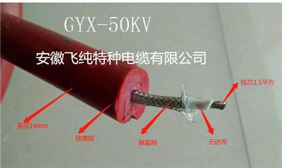 GYX-50KV硅橡胶单屏蔽高压试验电缆