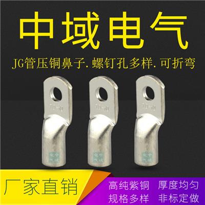 JG管压铜鼻子-JG4-6闭口铜接线端子-短管镀锡铜线耳 中域电气