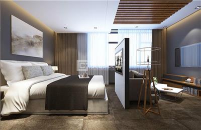 现代酒店主题客房设计方案，京创装饰谁装修效果图