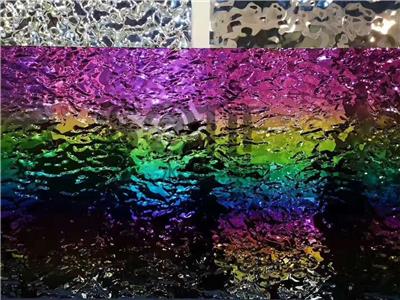 郑州不锈钢水波纹天花装饰用 水波纹幕墙用 镜面七彩水波纹 高端定制