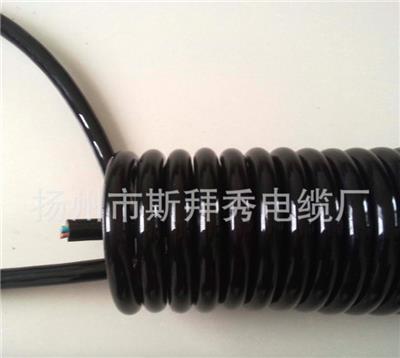 斯 螺旋弹性电缆-戴蒙德4芯锅炉吹灰器螺旋电缆 弹性电缆厂家