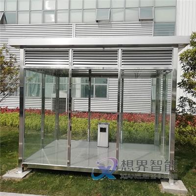 宁波吸烟亭厂家 上海想界智能工厂吸烟亭 定做户外不锈钢吸烟室