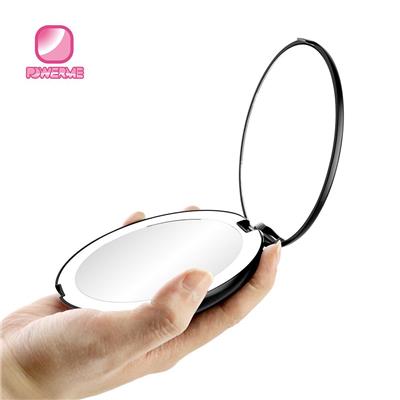 镜宝明 LED便携式化妆镜BM-1616 圆形带灯 10倍放大两面补光镜子