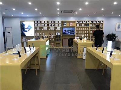 秦皇岛5G数码销售壁柜，木质收银台体验桌靠墙电视柜厂家直销
