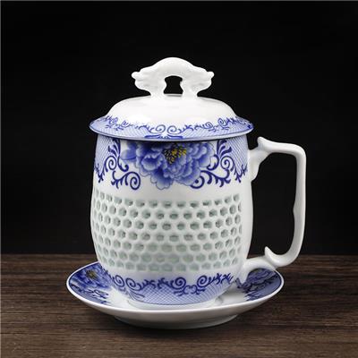 办公茶杯套装定制，陶瓷办公杯厂家，陶瓷茶杯套装图片