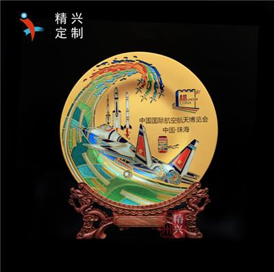 珠海文化纪念品 珠海渔女摆件 水晶彩盘订制
