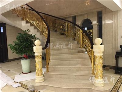 杭州全新全铜镂空设计铜艺楼梯扶手厂 楼梯护栏 溢升