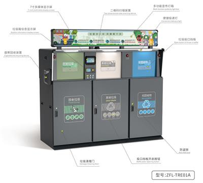 广州智能三分类垃圾收集箱ZFL-TRE01A