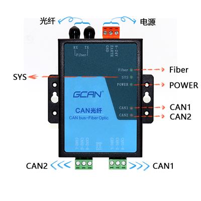 广成GCAN-208型can总线光纤转换工具