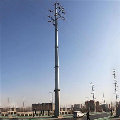 高压电力直线杆塔热镀锌110KV钢杆生产厂家