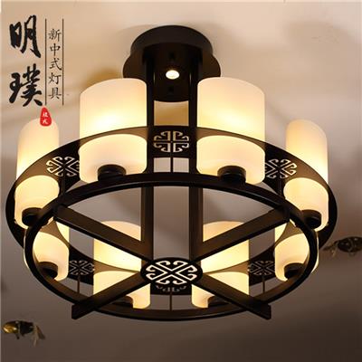 新中式吸顶灯客厅灯简约现代餐厅卧室灯圆形禅意中国风灯具