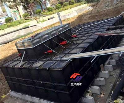 杭州630吨抗浮地埋式箱泵一体化顺利安装结束