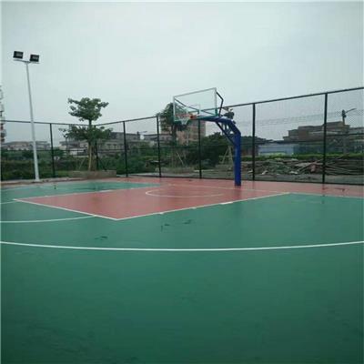 常德学校篮球场无毒材料铺装 汉寿小区塑胶球场施工厂家