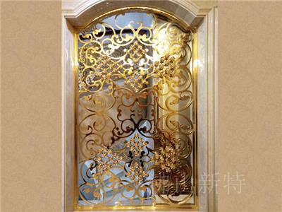 内蒙古居家装饰水镀K金镜面铝板雕花屏风的优势