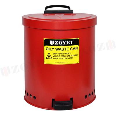 眾御ZOYET手提OSHA規范金屬油污廢品桶鍍鋅鋼板防潮儲藏防火桶