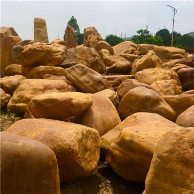 2020景观风景石 黄蜡石 自然石 驳岸景石 河坝黄石