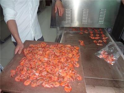 青岛带式微波大虾烘干设备规格 大虾烘烤机
