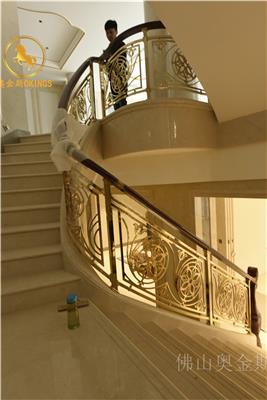 欧式镀金铜铝楼梯雕花护栏现以是现代家居装饰可以选择