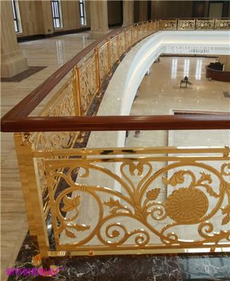 阜新别墅铜艺镀金楼梯护栏-欧式围栏装修用到的材料