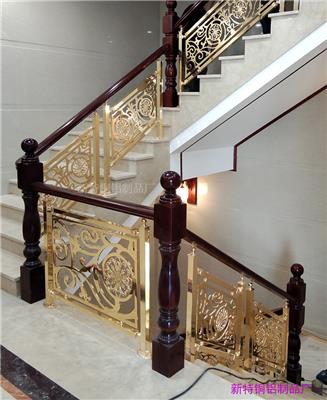 丰南宾馆铝艺楼梯护栏-雕楼梯扶手大胆创新