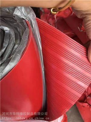 红条纹橡胶板防滑防水耐磨抗震 红沟橡胶板防滑效果好可定制