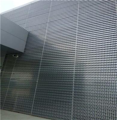 汽车店门头冲孔瓦楞铝板 幕墙矩形穿孔折弯铝单板 密拼安装