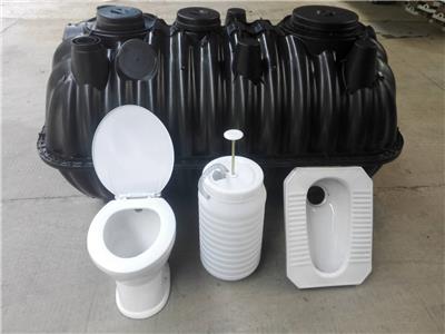 陕西铜川塑料三格化粪池 1.5成品化粪桶 粪桶黑桶 一体式大黑桶