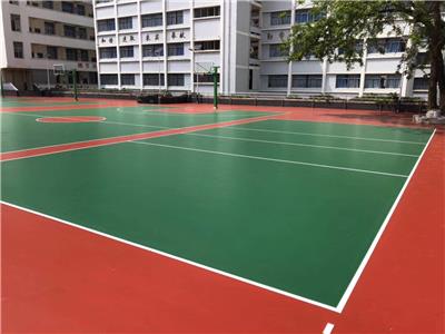 硅pu篮球场使用养护，国标篮球场，专业塑胶篮球场报价