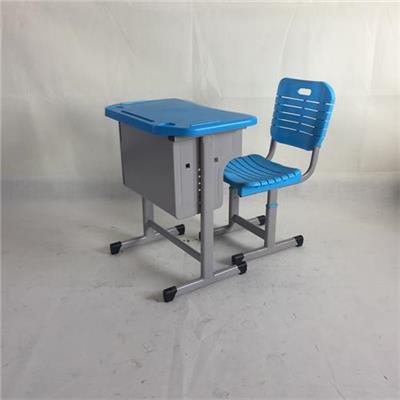 单人塑料学生课桌椅 可升降课桌椅厂家 学校用高度可调节课桌椅 学校课桌椅批发定制厂家