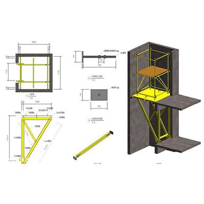 建筑工地电梯井操作平台 电梯井提升架安装