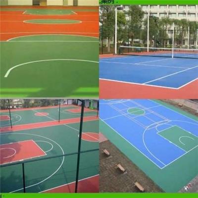 硅PU皮油丙烯酸球场材料 三亚市篮球场施工每㎡价格